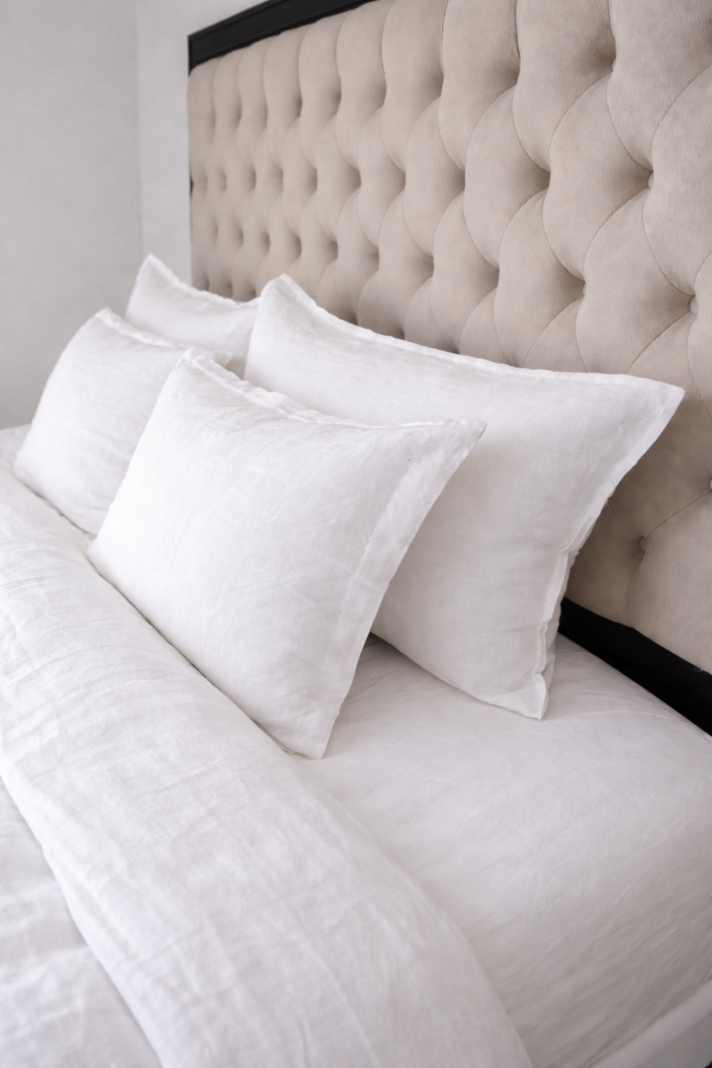 White stone washed linen