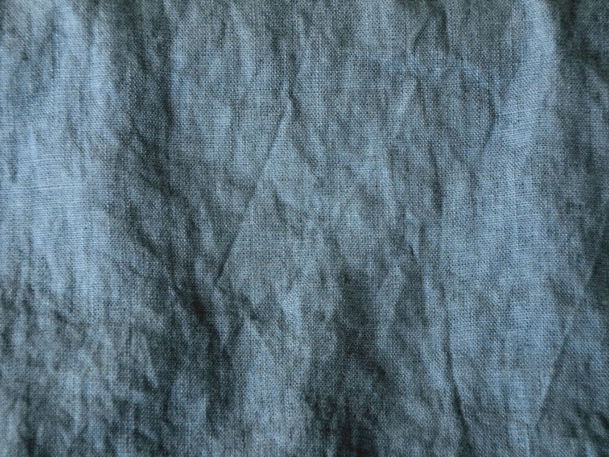 Close-up of textured blue fabric