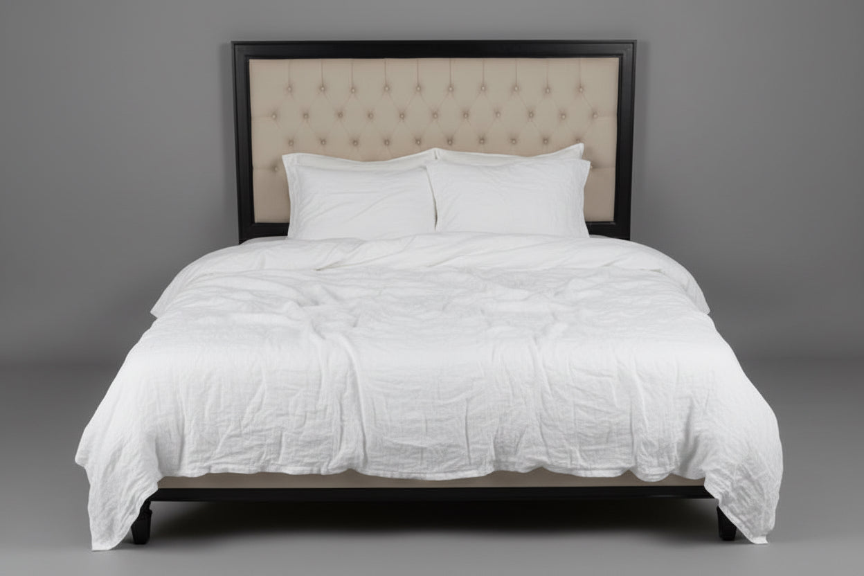 White stone washed linen