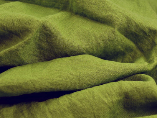 Close-up of green fabric with visible texture